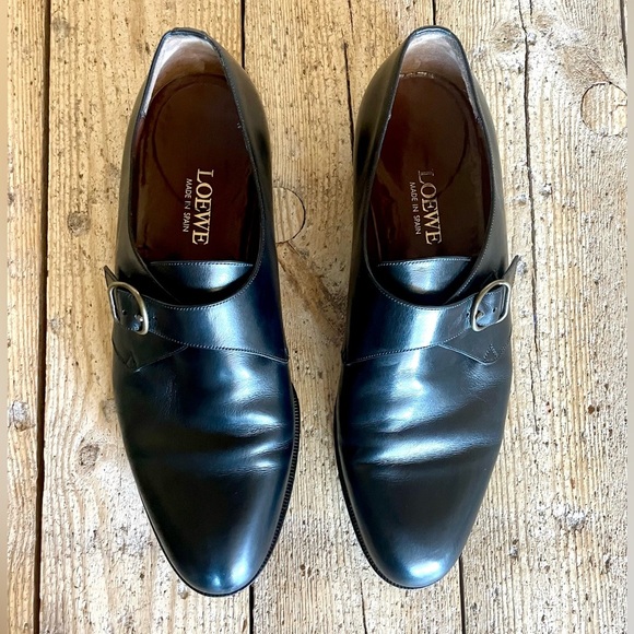 Loewe Black Leather Monk Strap Dress Shoes Size 44 Great Condition - Picture 2 of 12